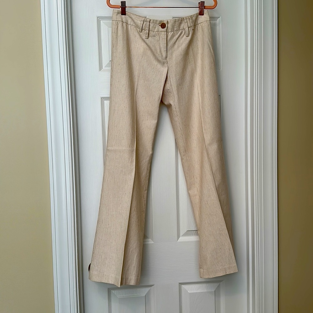 Perfect condition slacks cream with barely there brown pinstripe. Sz Jr 5/6 - Picture 4 of 9